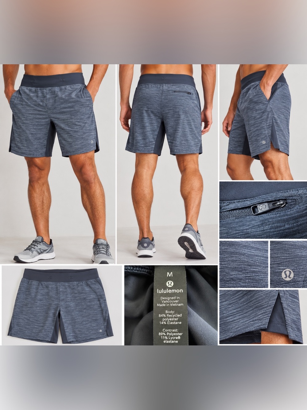 Lululemon Men’s Heathered Athletic Shorts – Medium